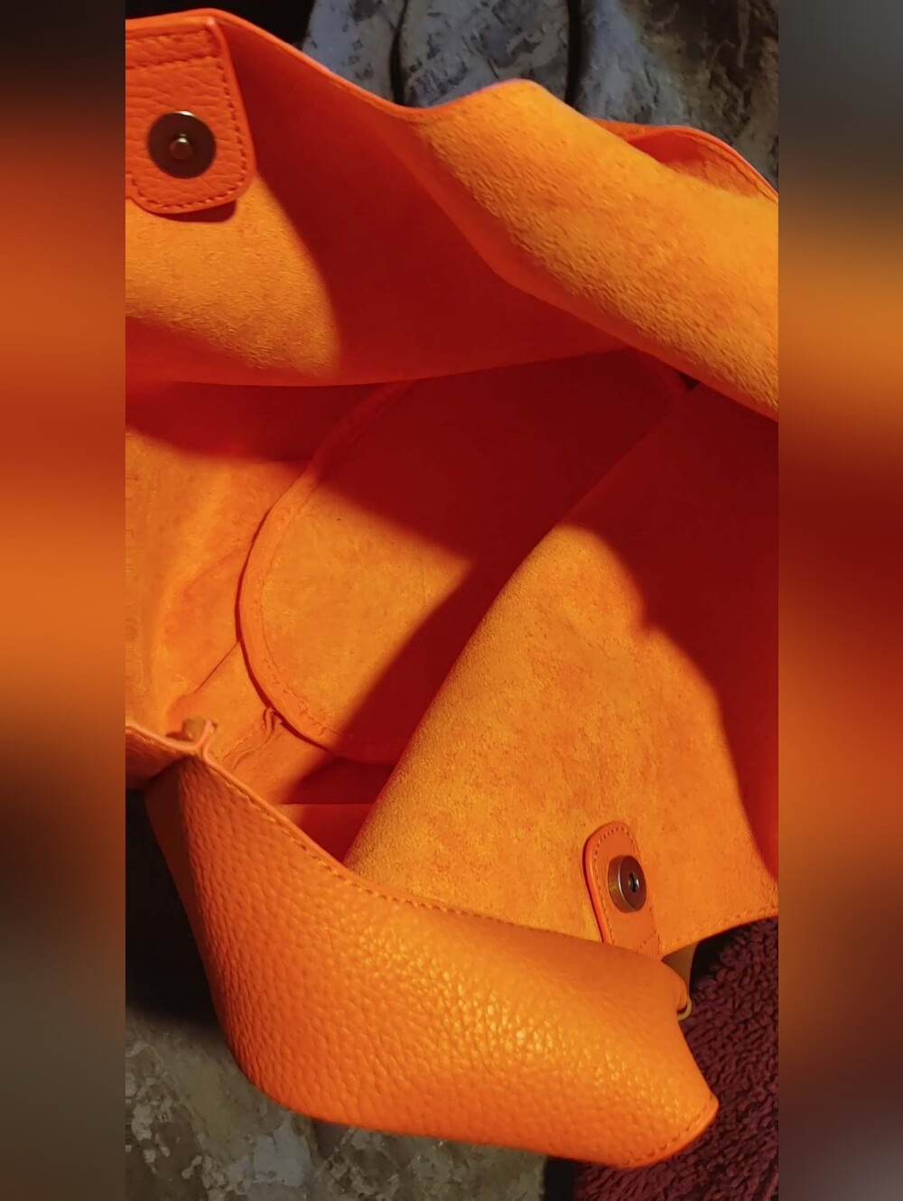 Montana West Slouchy Hobo Bag & Pouch Set - Striking Orange 🍊 NWOT - Picture 4 of 5